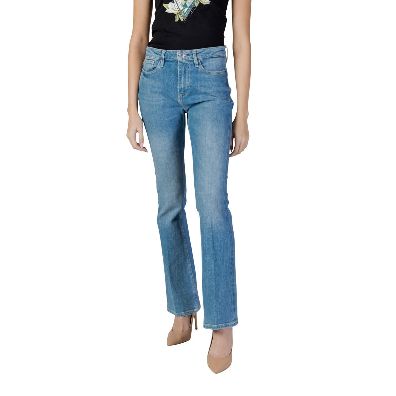 Guess Damen Jeans Azurblau – Femininer Flare Fit mit modernem Denim-Style