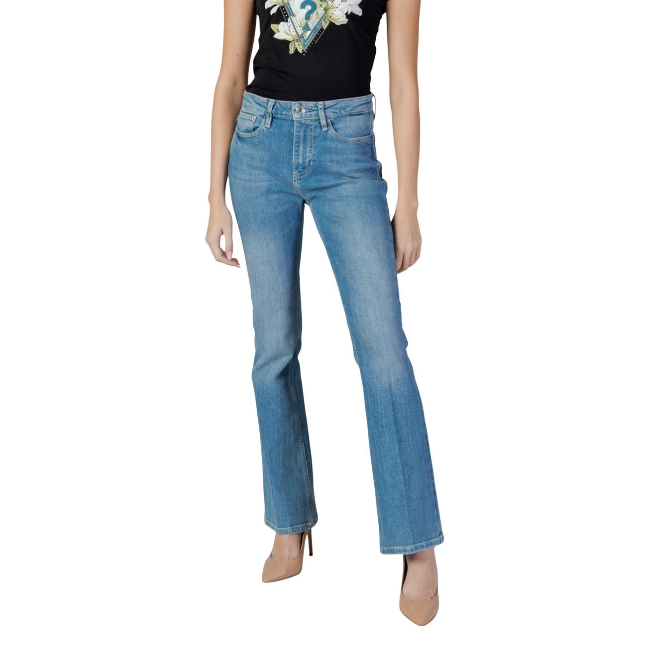 Guess Damen Jeans Azurblau – Femininer Flare Fit mit modernem Denim-Style