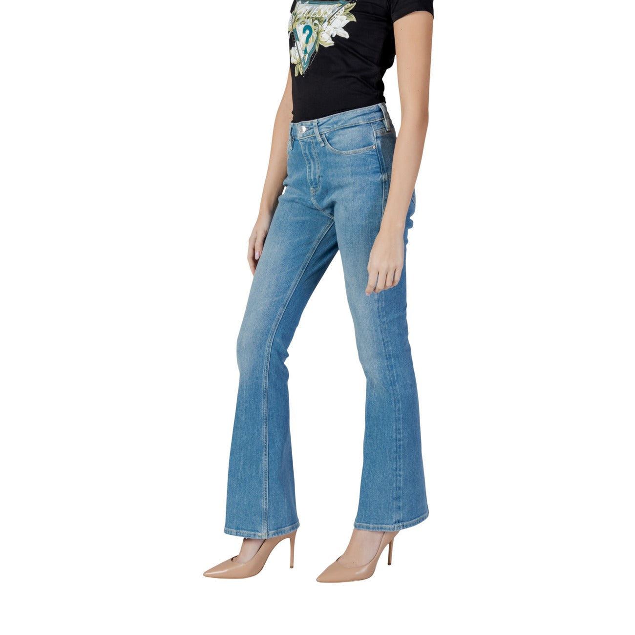Guess Damen Jeans Azurblau – Femininer Flare Fit mit modernem Denim-Style